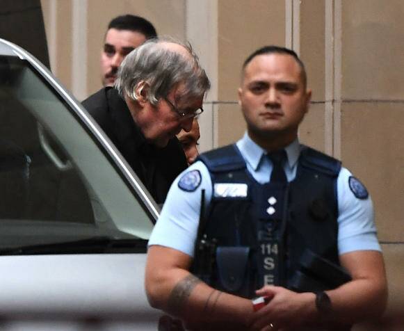George Pell arrives at the Supreme Court of Victoria, Melbourne on Wednesday. 
