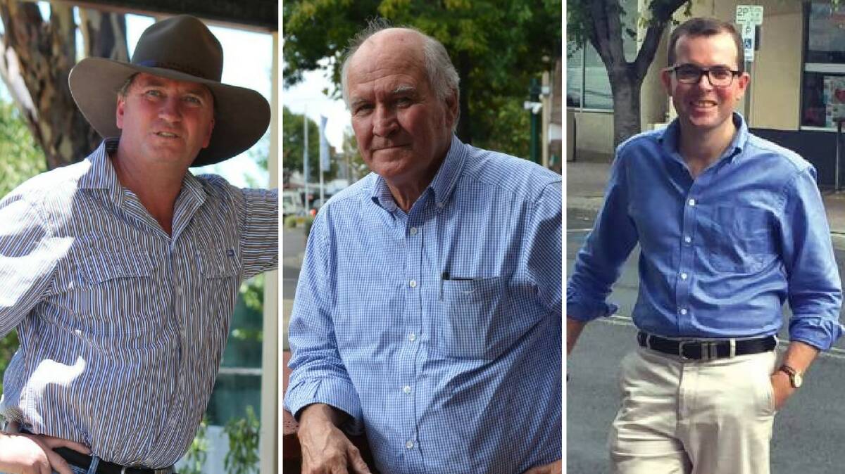 The players: Barnaby Joyce MP, Tony WIndsor and Adam Marshall MP.
