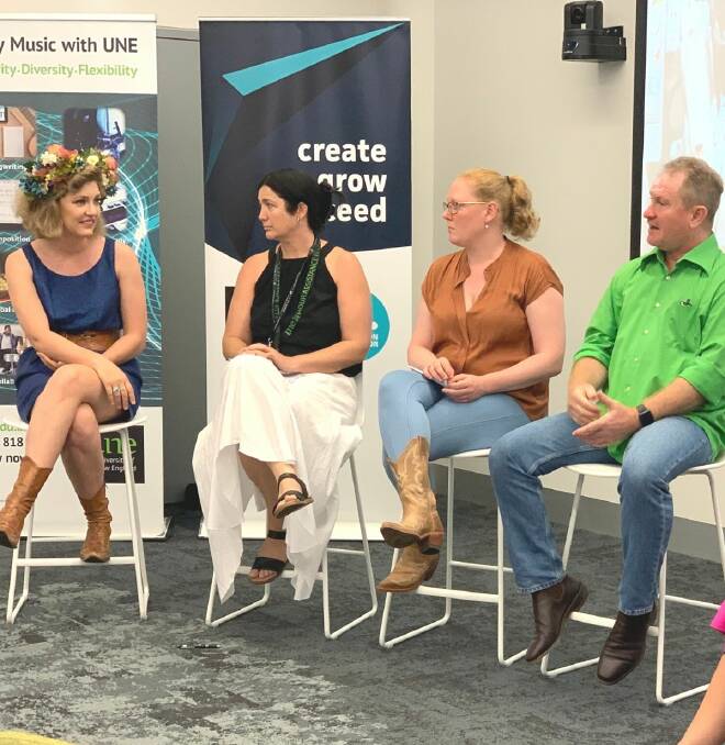IN TUNE: Hester Fraser aka Goldheist, Donna Hewitt, Alana Blackburn and Hugh Brown were the panellists at the free Entrepreneurs Hour session.