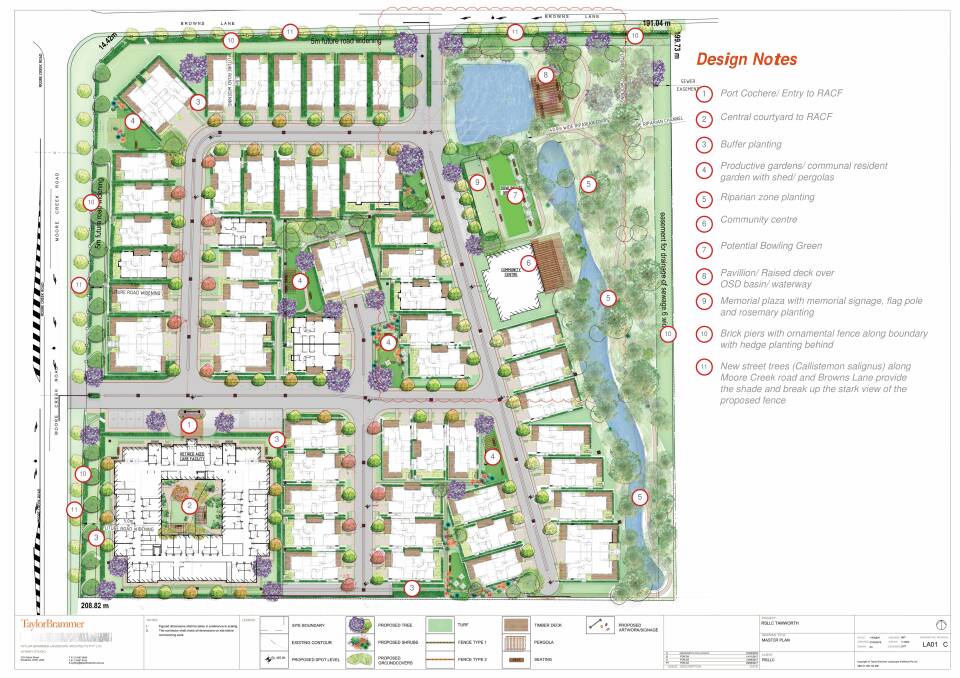 An overview of the proposed development by Taylor Brammer Landscape Architects.