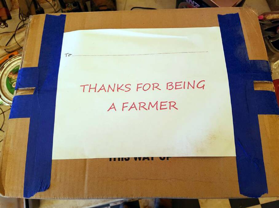 Surprise: The Doing it for our Farmers movement has reached almost every corner of Australia - with many rural residents coming home to packages like this.