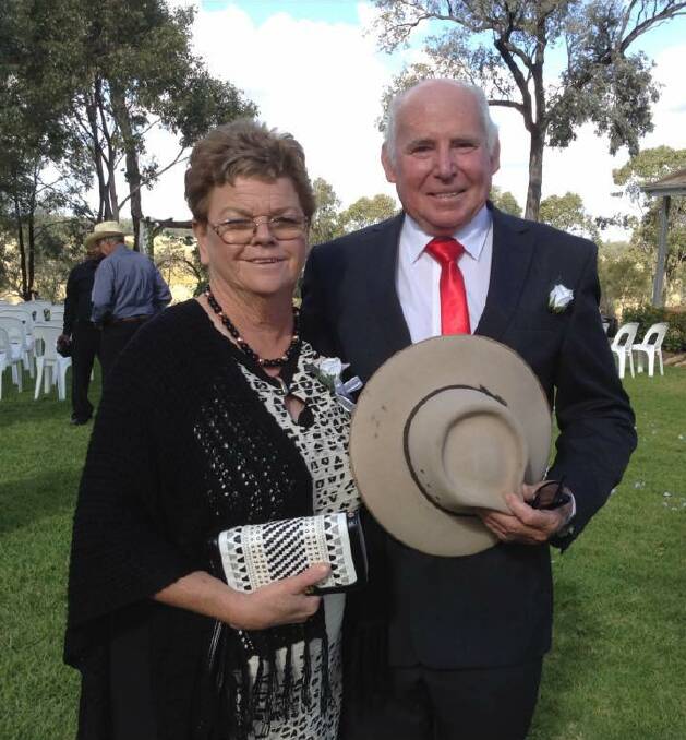 Jan and Jack Slack-Smith during a rare weekend away from the responsibilities of a property in drought - at their son's wedding mid last year.