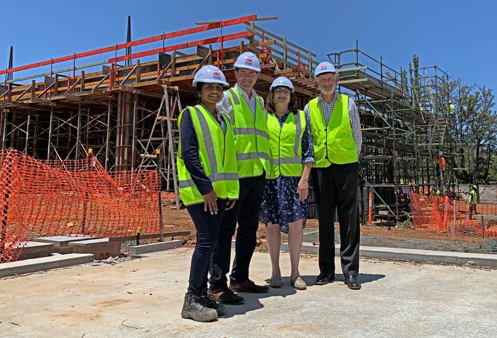 SITE SIGHT: Project director Shalini Gandhi, Tamworth MP Kevin Anderson, NSW Department of Education educational leadership director Ruythe Dufty and principal Chris Connor.