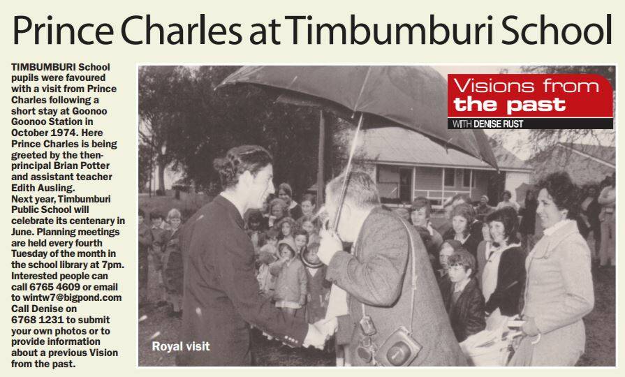 A Leader flashback report on when Prince Charles visited Timbumburi school in 1974.