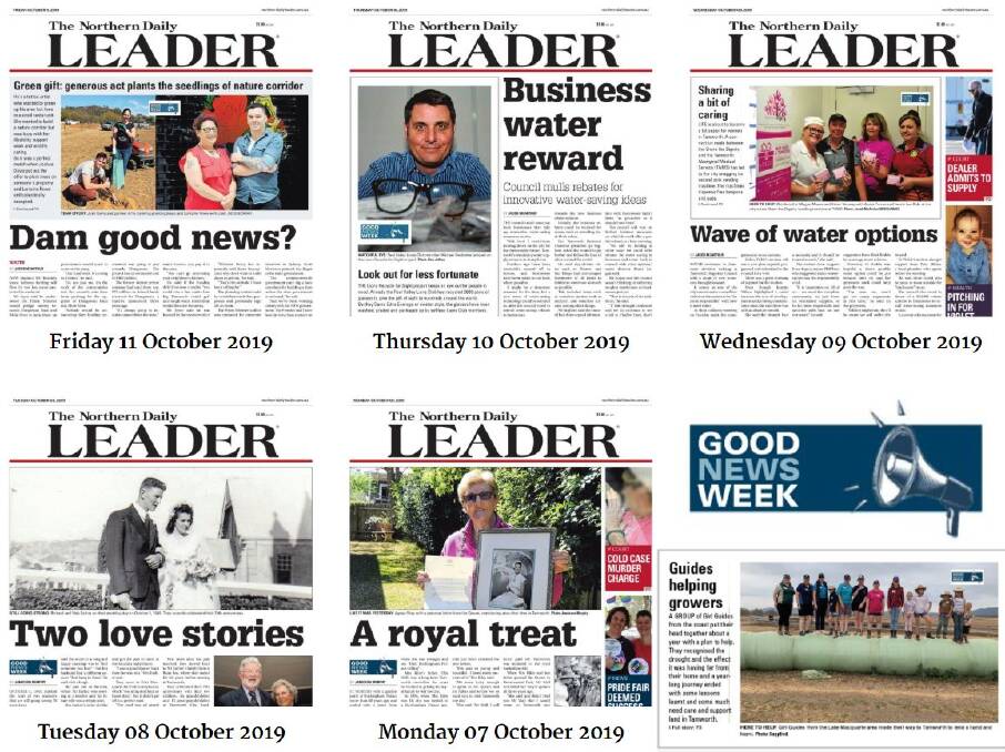 Our front-page Good News Week stories this week.