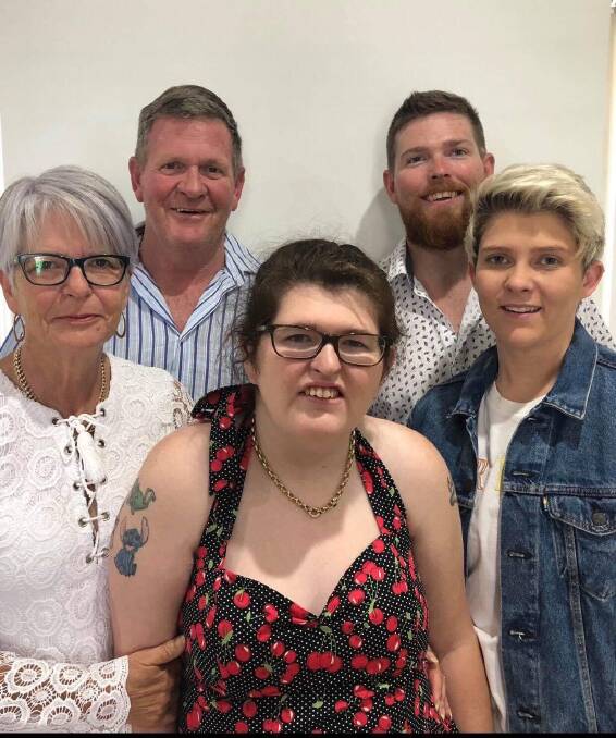 FAMILY: Ashleigh Collins, front, with mum Leanne, dad Michael, brother Jack and sister Abbie.