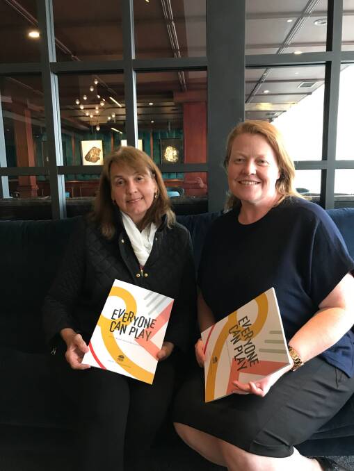 ONE FOR ALL: Gunnedah Shire Council community and social planner Debra Hilton, and Commissioner for Open Space and Parklands Fiona Morrison, with copies of the draft guidelines.