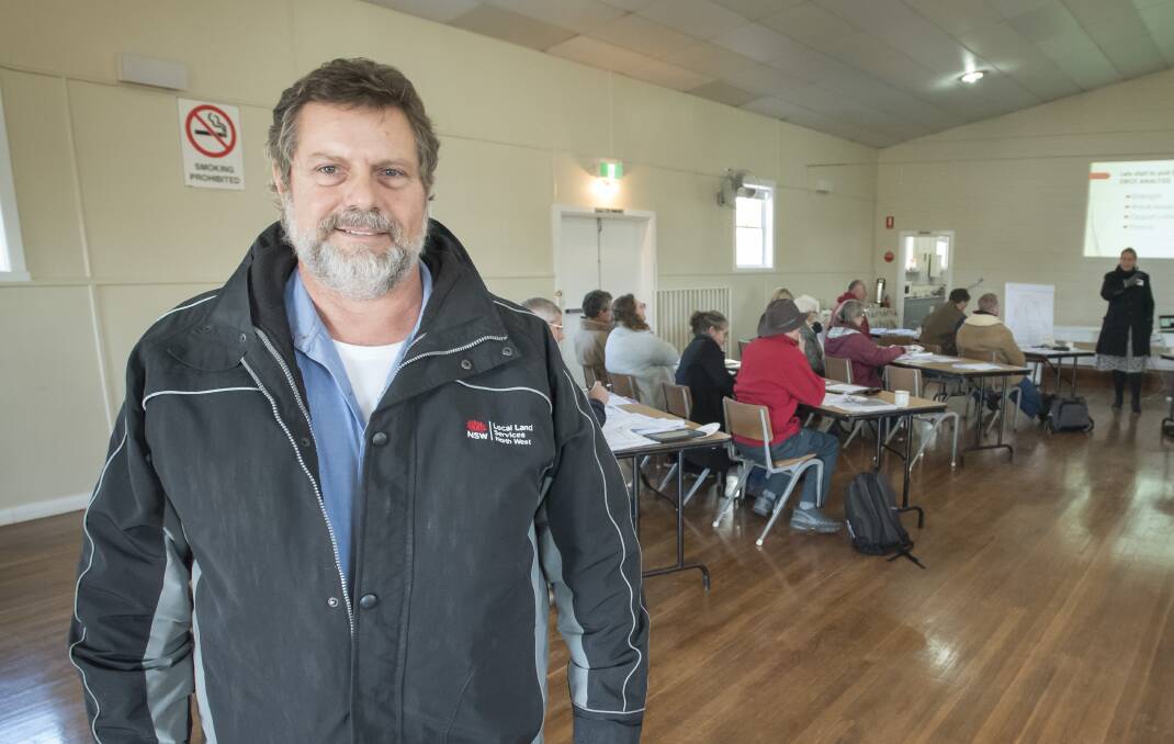 On the ground: North West Local Land Services' Keith Walker at the Somerton event. Photo: Peter Hardin 140819PHB007