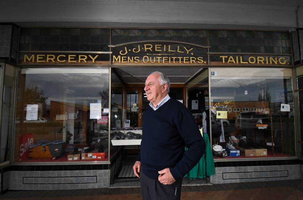 Looking to the future: John Reilly outside his George Street shop, which he plans to close in January. Photo: Gareth Gardner 041018GGD05