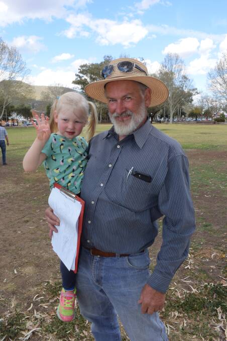 FUTURE: Wayne Chaffey with his granddaughter Gwen, who's 'showing how old she is' (she's 3). 200919CMA28
