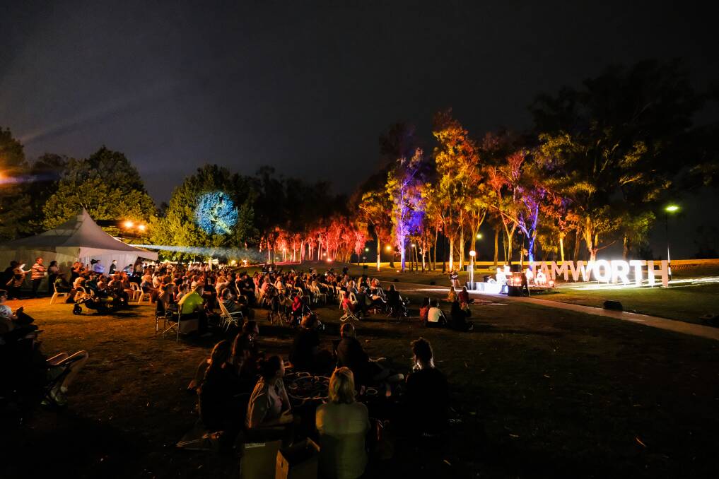 LIT UP: The scene in Bicentennial Park during the opening event. Photo: Antony Hands, Chasing Summer Photography