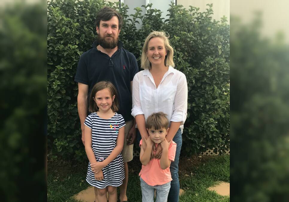 Simon Dunlop and Katrina Martin with their children Annabelle and Alexander.