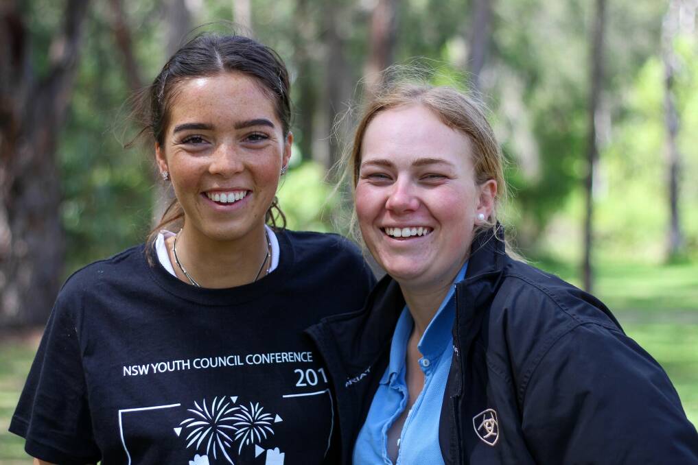Mali Dillon and Elly Byriell, both members of the NSW Youth Drought Summit steering committee, at the event.