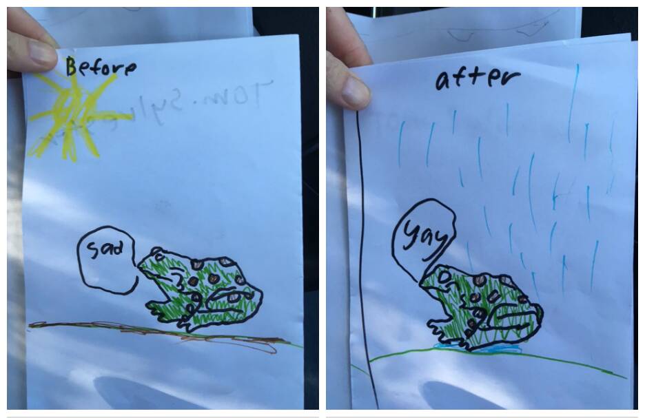 Tom Sylvester, 3J, drew this mini-comic to show his support for farmers doing it tough in drought.