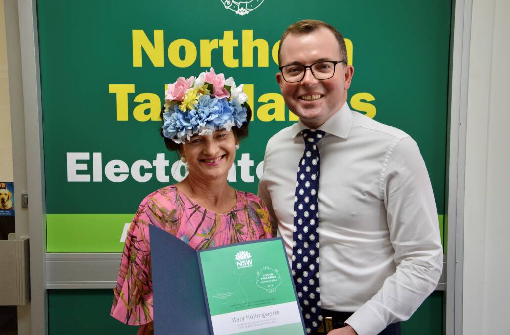 HONOURED: Mary Hollingworth and Member for Northern Tablelands Adam Marshall.