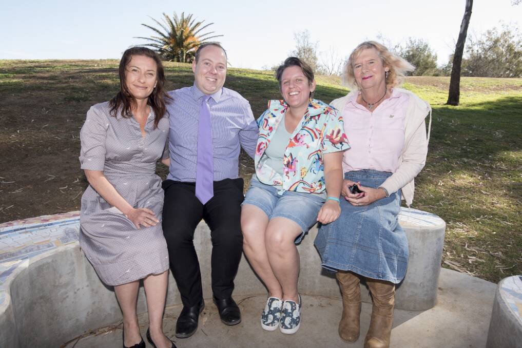 DREAM TEAM: Michelle O'Keeffe, Brad Smith, Jody Ekert and Dianne Harris will stage the city's Pride event in October. Photo: Peter Hardin 100919PHF013