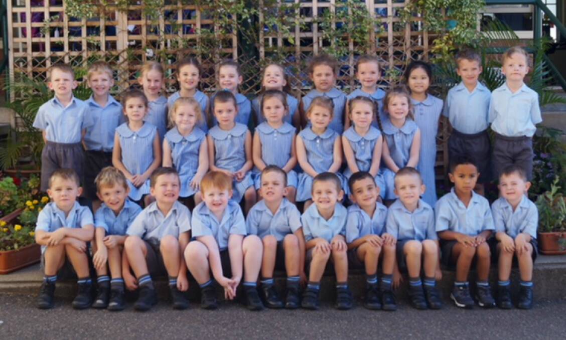 TIDY BUNCH: A St Edwards class - just some of almost 1000 Kindergarten kids captured in photos taken by Laura Hausfeld or contributed to the Leader.