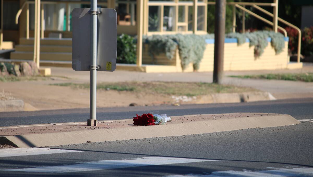 Tragic: Flowers at the scene of the fatal crash which occurred in Gunnedah on Saturday. 