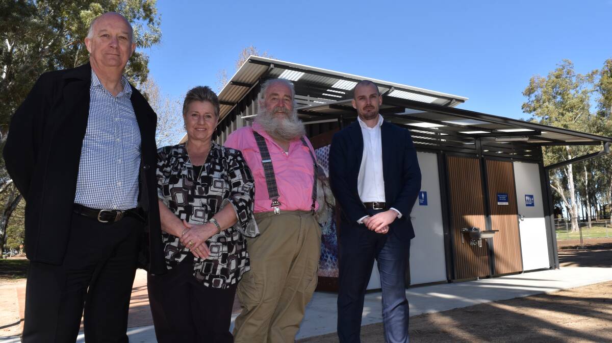 RESPECT AND DIGNITY FOR ALL: From left, Michael Ticehurst, Fiona Hemmings, Peter Baxter and Dean Bowman at Thursday's community launch of Changing Places in Bicentennial Park, Tamworth.