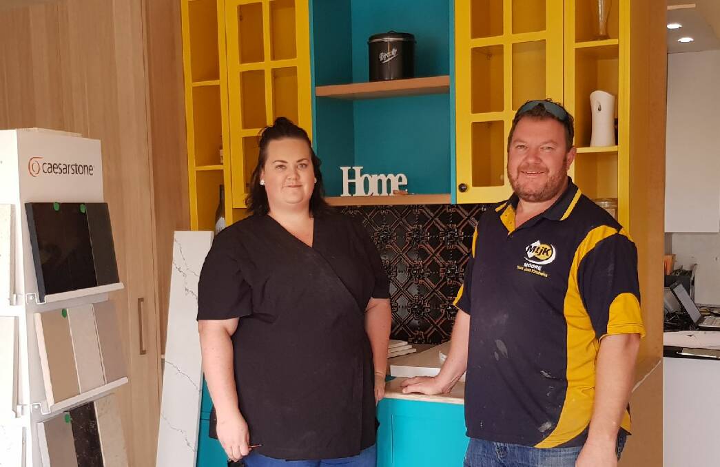 ENTERPRISING COUPLE: Julie and Steven Moore in the Moore Than Just Kitchens shop, which offers design and installation of kitchens and bathroom vanities.