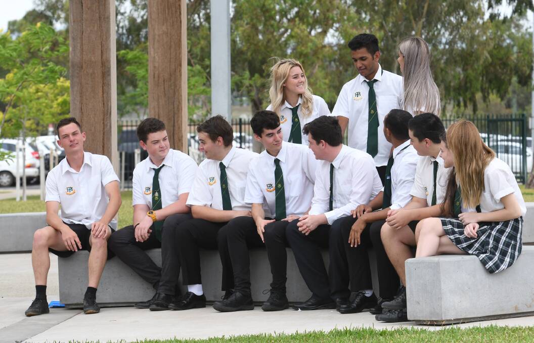Sweet relief: Year 12 students gathered at Peel High to discuss the highs and lows of the HSC after results were released. Photo: Gareth Gardner