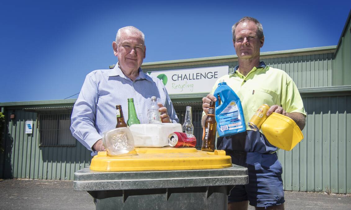 Challenge accepted: Barry Murphy and Victor Collett plan on changing local lives with recycling and the Backtrack program. Photo: Peter Hardin