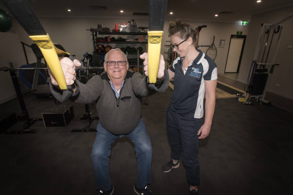 No breaks: Osteoporosis sufferer Eric Rodstrom is reaping the benefits of Tamworth's first preventative fracture program, courtesy of Amy Clift. Photo: Peter Hardin 070819