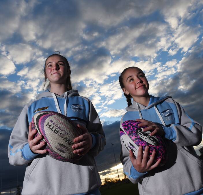 Blues taggers: Tamworth girls Tahlia Tiberi and Jada Taylor represented NSW recently in a State of Origin series that had it all including a draw, a washed out decider and an MVP.