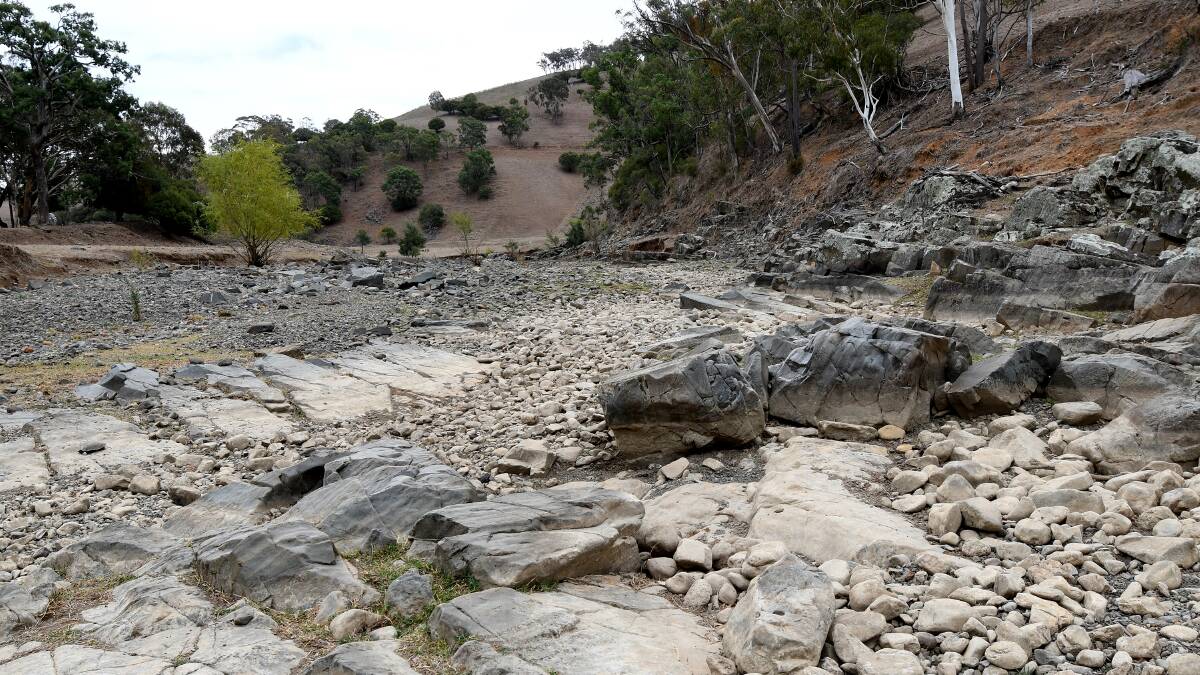 The river runs dry: The Peel River below Nundle and above Chaffey Dam is bone dry as the region and state suffers one of the worst droughts on record. Photo: Gareth Gardner