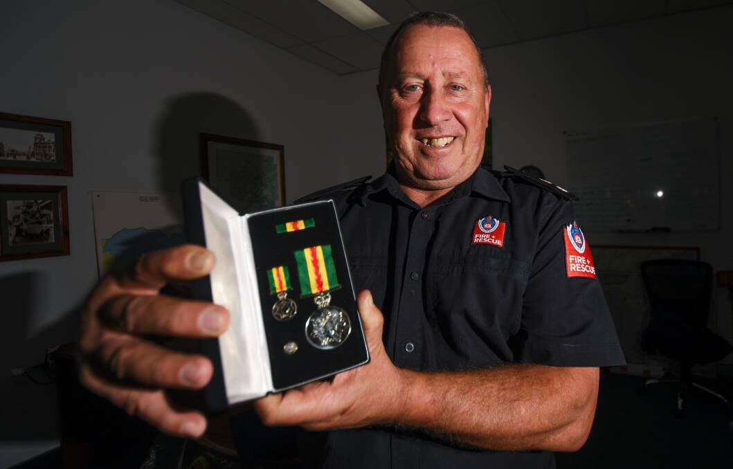 On fire: Northern Region Superintendent Tom Cooper has been honoured with the highest accolade, the Australian Fire Service Medal. Photo: Gareth Gardner 210519