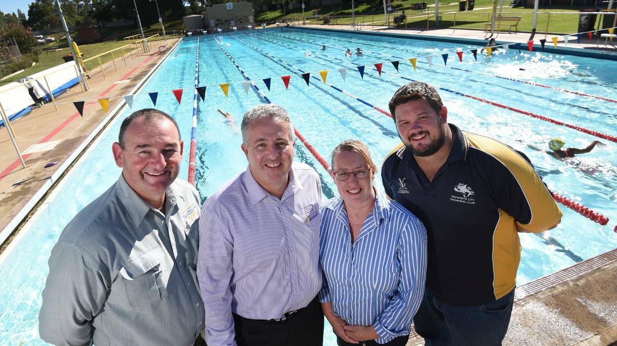 Diving in: TAG members Ross White, Peter Ryan, Michele Bolte and Grant Simm spearheaded the campaign to get the proposed aquatic centre on the council agenda.