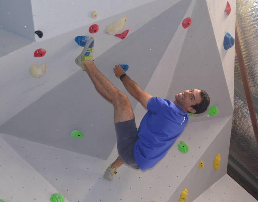 Off the wall: Chris Eather has climbed into a whole new fitness discipline as he throws the doors open of the Freestyle Bouldering Gym in Tamworth. Photo: Chris Bath