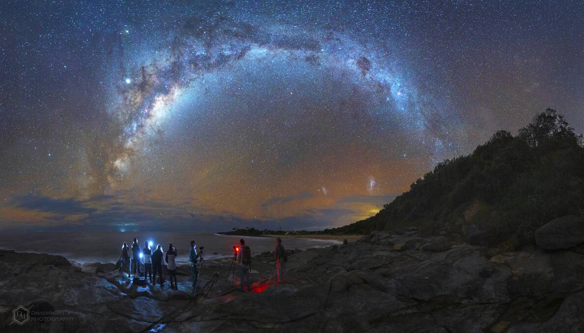 Star class: One of David Magro's masterclasses being held under the Milky Way in Yamba. Photo: David Magro