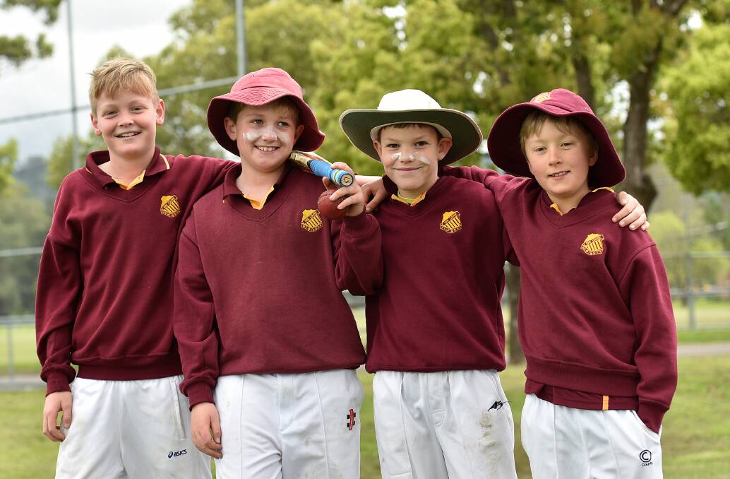 Cricket beats school: Nemingha team mates Campbell Elliott, Ethan Dawson, Baden Lewis and Forbes Murdoch enjoyed a great day playing cricket.