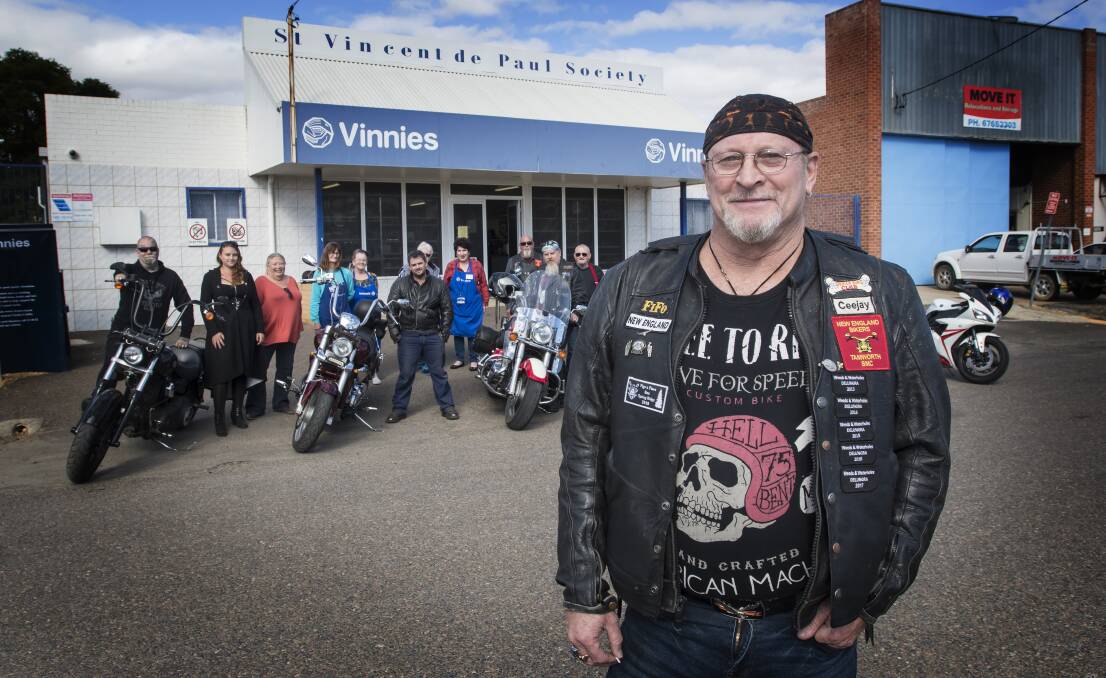Big bikes, bigger hearts: Ceejay Canham wants anyone with an interest in bikes and helping people in need to get involved in the Blanket Run. Photo: Peter Hardin