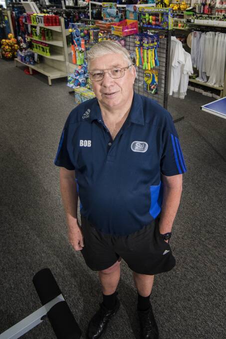 Hitting the road: Sportsman's Warehouse manager Bob Barber is hanging up the boots, instead of selling them, after fifty years in the local workforce. Photo: Peter Hardin