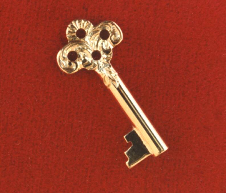 Key to the future: The gold key Mayoress Elizabeth Piper used to turn the electric street lights on in Tamworth in 1888.