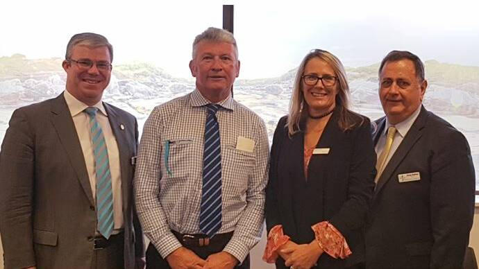 Mayoral mission: Regional Mayors Rick Firman, Peter Petty, Liz Innes and Doug Batten met with Target Australia representatives on Tuesday asking that the stores remain open for another 12 months. 