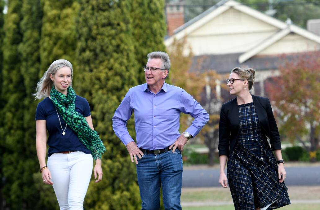 Regional recruiting: Evocities' Chair Kevin Mack has been in Armidale and Tamworth this week, addressing councillors about the direction of the organisation alongside locally based staff Jessica Bradbery and Hannah Demnar. Photo: Gareth Gardner