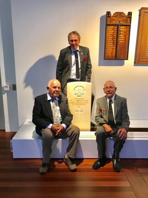 Honoured: Vic Porter, Peter Milliken and Mervyn Allen felt privileged to have their ancestors story told, but were left disappointed by the errors.