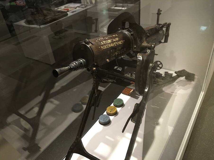 In the face of danger: One of three German Maxim machine guns captured by Pte William Allan Irwin in France. He was posthumously awarded a Distinguished Conduct Medal for his actions.