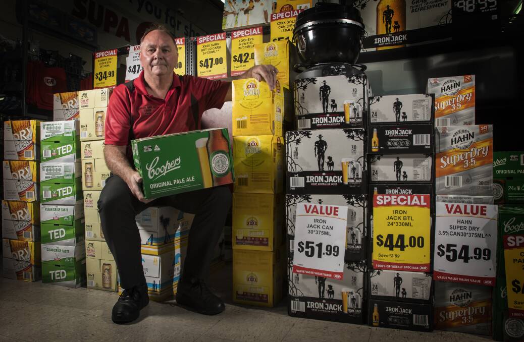 Container confusion: IGA licensee Peter Sheridan isn't convinced the Container Deposit Scheme is a good idea, questioning the roll-out after it was revealed Tamworth is yet to have a Reverse Vending Machine. Photo: Peter Hardin