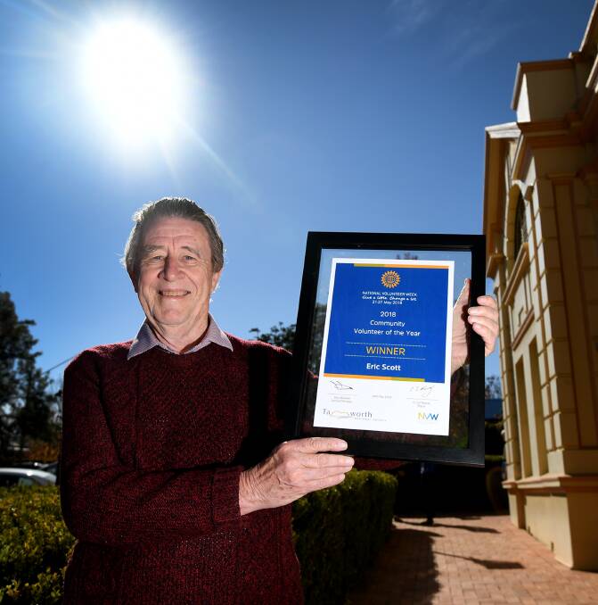 All in a day's work: Eric Scott was honoured after being crowned the 2018 Volunteer of The Year for his lifelong commitment to the Country Music Capital brand. Photo: Gareth Gardner