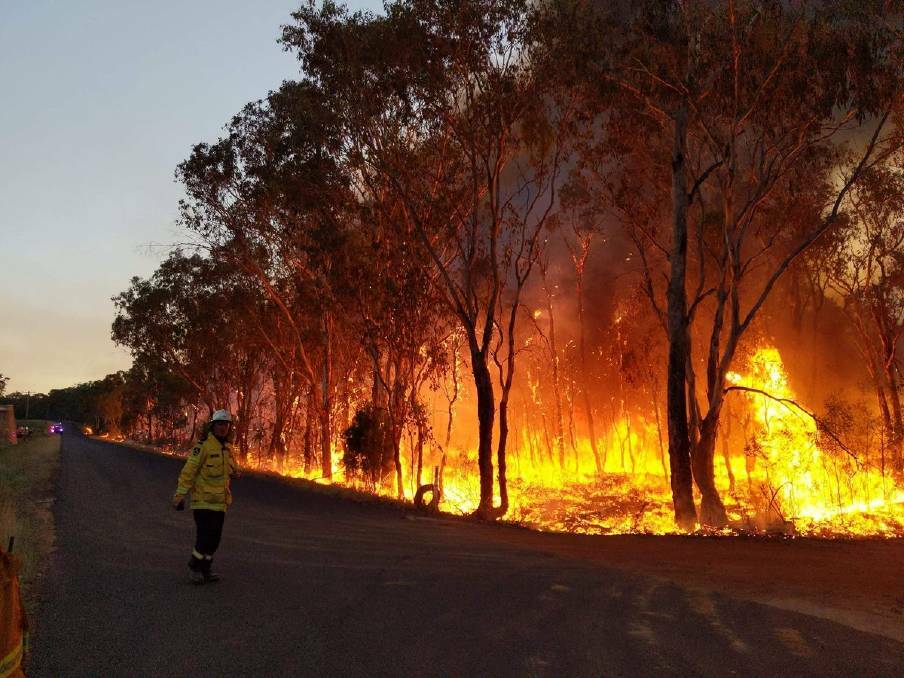 Flaming hell: A 24 hour Total Fire Ban has been put in place for the North West and Northern Slopes areas starting at midnight on Tuesday. Photo: NSW RFS