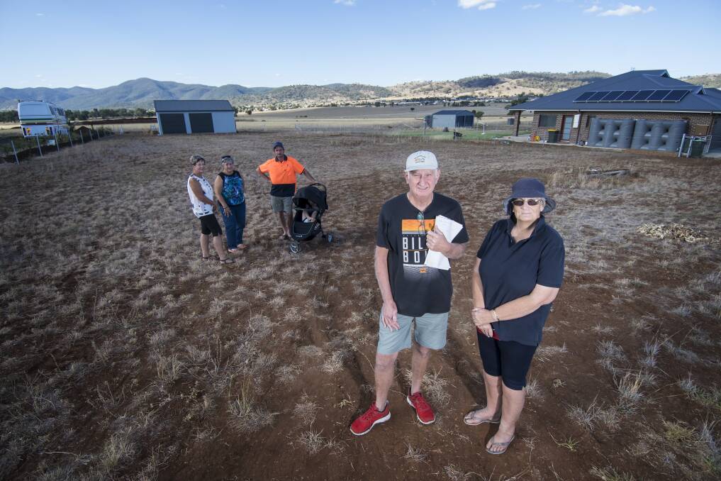Blocked by changes: Moore Creek Gardens residents Greg Stephenson, Jenny Andrews,  Jeanette Stephenson, Di Pascoe and Nigel Hawley believe they bought their properties under false pretences. Photo: Peter Hardin