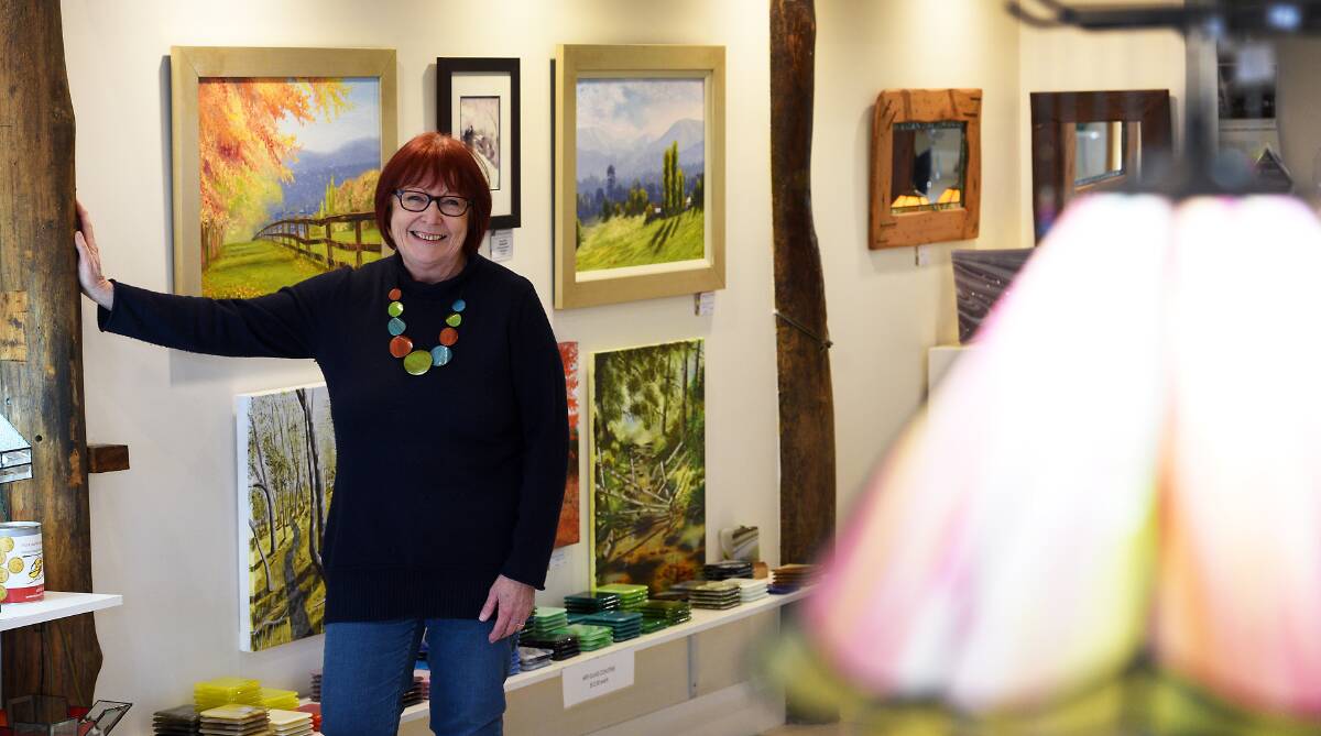 Been there: Volcania Glass artist Linda Floyd picked up the award double last year, which has only made her even more nervous this year. Photo: Gareth Gardner