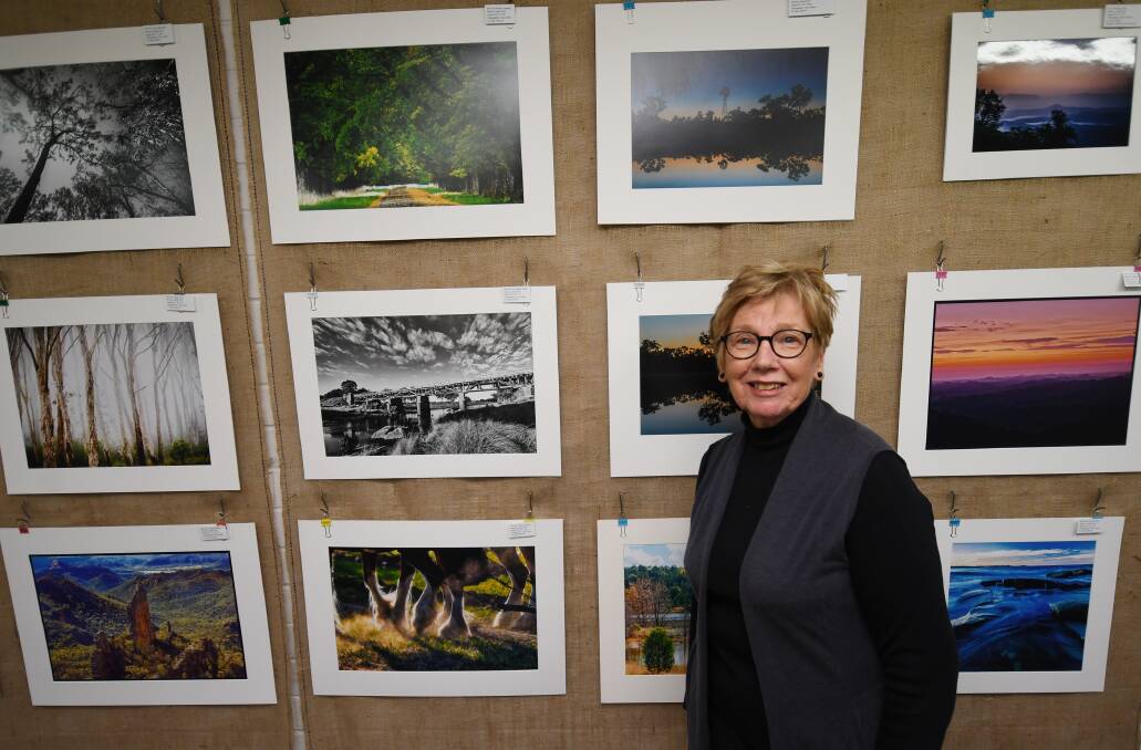 Snapped: Margaret Hare runs an eye over some of the amazing photos captured by the Tamworth Camera Club at the Blue Angel Exhibition. Photo: Gareth Gardner 240818