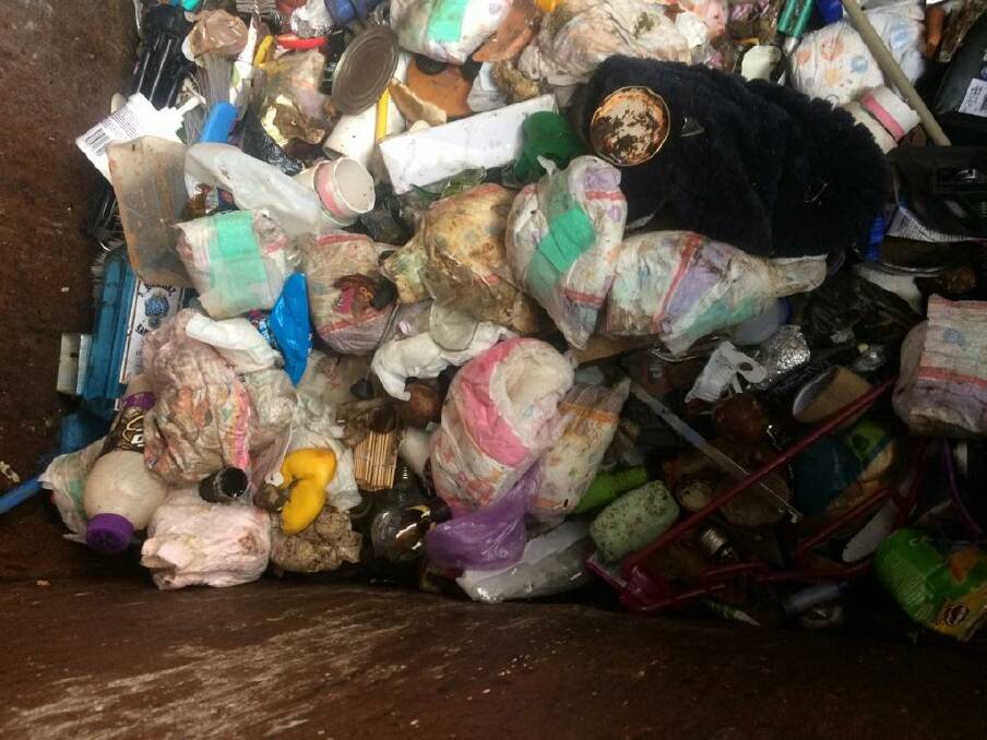 Not on: Non-recyclable waste found in Moree Plains’ kerbside recycling collection.