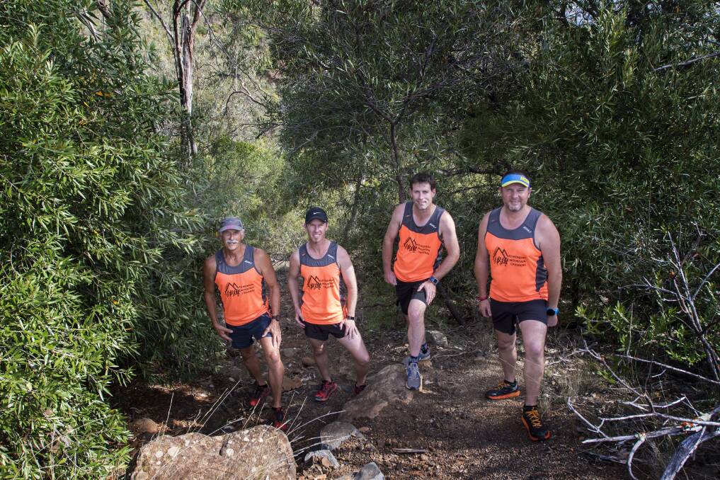 Ready to run: The Mad Monday Mountain Crushers' Garry Kable, Aaron Hudson, Andrew Smith and Todd Heffernan can't wait to take on the inaugural 45km Tamworth Trail Blazer on April 1. Photo: Peter Hardin