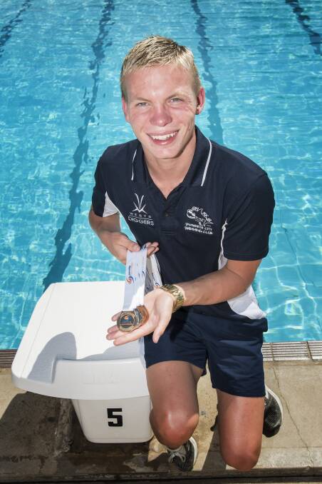 Lapping town: Olympic hopeful Connor Roberts will consider moving towns to train if both Tamworth pools remain empty over summer. Photo: Peter Hardin
